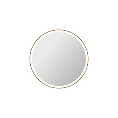 32 Round LED Front and Backlit Wall Mirror in Satin Gold