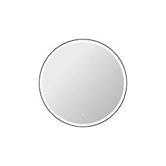 39 Round LED Front and Backlit Wall Mirror in Black
