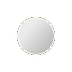 39 Round LED Front and Backlit Wall Mirror in Satin Gold