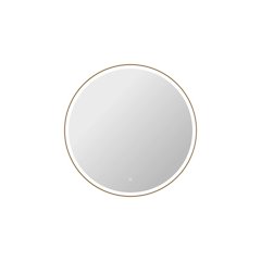 42 Round LED Front and Backlit Wall Mirror in Satin Gold
