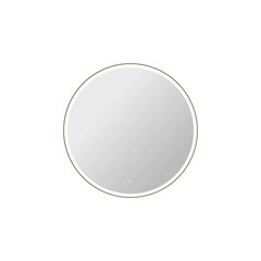 45 Round LED Front and Backlit Wall Mirror in Satin Gold