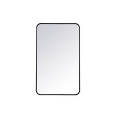 Soft corner metal rectangular mirror 22x36 inch in Black