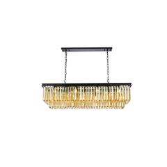 Sydney 12 light Matte Black Chandelier Golden Teak (Smoky) Royal Cut Crystal