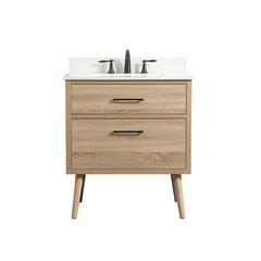 30 inch Single bathroom vanity in mango wood with backsplash