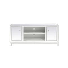 60 in. mirrored TV stand in white