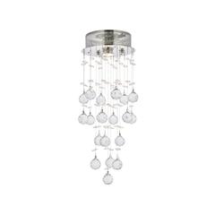 Galaxy 1 light Chrome Flush Mount Clear Royal Cut Crystal