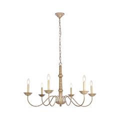 Merritt Collection Chandelier D35 H21.6 Lt:6 Weathered Dove Finish