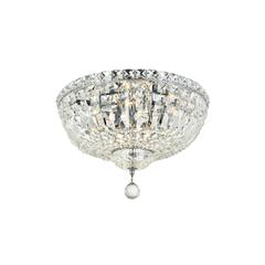 Tranquil 6 light Chrome Flush Mount Clear Royal Cut Crystal