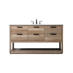 60 Inch SIngle Bathroom Vanity In Natural Oak