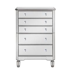 5 Drawer Cabinet 33 in. x 16 in. x 49 in. in silver paint