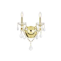 St. Francis 2 light Gold Wall Sconce Clear Royal Cut Crystal