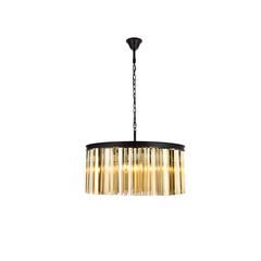 Sydney 8 light Matte Black Chandelier Golden Teak (Smoky) Royal Cut Crystal