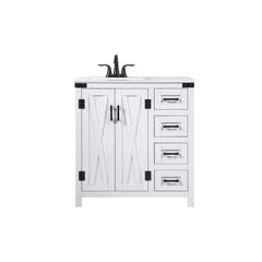 32 inch Single bathroom vanity in white