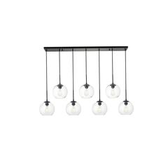 Baxter 7 Lights Black Pendant With Clear Glass