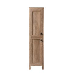 16 Inch Wide Bathroom Linen Storage Freestanding Cabinet In Natural Oak
