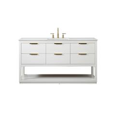 60 inch Single bathroom vanity in white