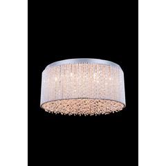 Influx 12 light Chrome Flush Mount Clear Royal Cut Crystal