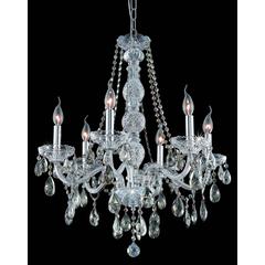 Verona 6 light Chrome Chandelier Golden Teak (Smoky) Royal Cut Crystal