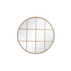 Metal windowpane mirror 42 inch x 42 inch in Brass