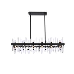 Serena 42 inch crystal rectangle chandelier in black
