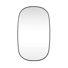 Metal Frame Oval Mirror 36x60 Inch in Black