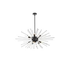 Sienna 46 inch crystal rod pendant in black