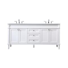 72 inch double bathroom vanity in white