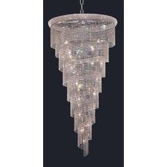 Spiral 26 light Chrome Chandelier Clear Royal Cut Crystal