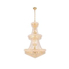 Primo 32 light Gold Chandelier Clear Royal Cut Crystal