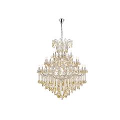 Maria Theresa 49 light Chrome Chandelier Golden Teak (Smoky) Royal Cut Crystal