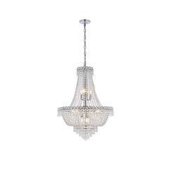 Century 12 light Chrome Chandelier Clear Royal Cut Crystal