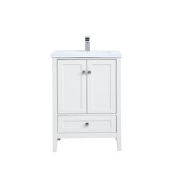 24 In. Single Bathroom Vanity Set In White