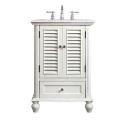 24 inch Single Bathroom Vanity in Antique White