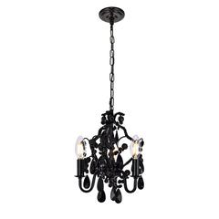 Karter Collection Pendant D9.5 H12.2 Lt:3 polished Black Finish