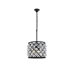 Madison 4 light Matte Black Pendant Clear Royal Cut Crystal