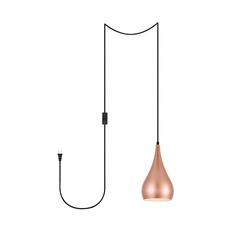 Nora 1 Light honey gold plug-in pendant