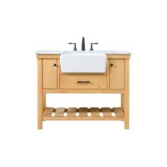 42 inch Single bathroom vanity in natural wood