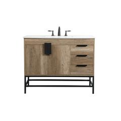 42 inch Single bathroom vanity in natural oak
