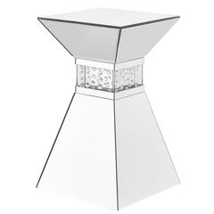 12 inch Crystal End Table in Clear Mirror Finish