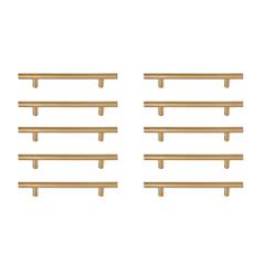 Quinn 5" Center to Center Brass Bar Pull Multipack (set of 10)
