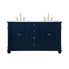 60 inch Double Bathroom Vanity set in Blue
