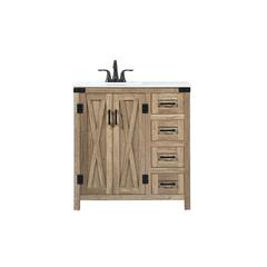32 inch Single bathroom vanity in natural oak