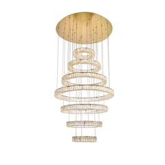 Monroe 40 inch LED seven ring chandelier in gold