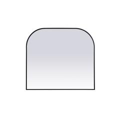 Metal Frame Arch Mirror 42x38 Inch in Black