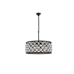 Madison 6 light Matte Black Chandelier Clear Royal Cut Crystal