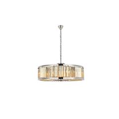 Chelsea 10 light polished nickel Chandelier Golden Teak