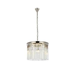 Sydney 6 light polished nickel Pendant Clear Royal Cut Crystal