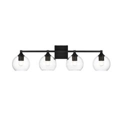 Foster 4 light Black and Clear Bath Sconce