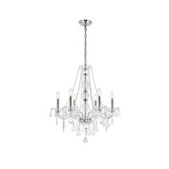 Verona 6 light Chrome Chandelier Clear Royal Cut Crystal
