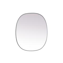 Metal Frame Oval Mirror 30x36 Inch in Silver
